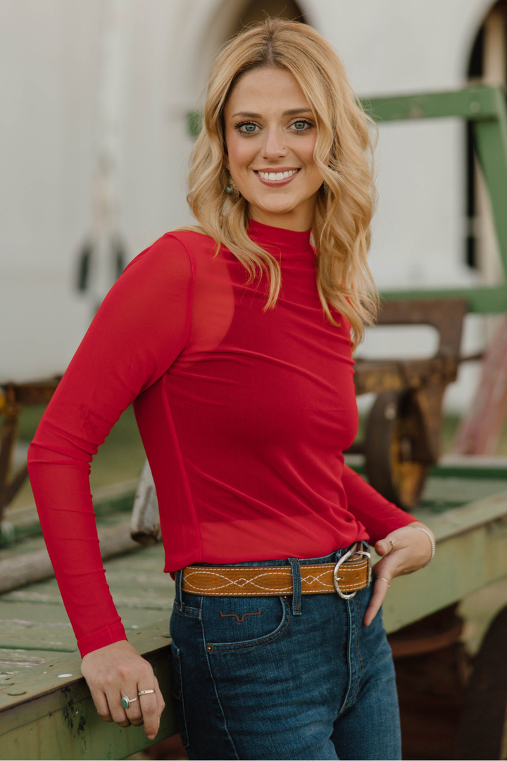 Meshed Out Red Top