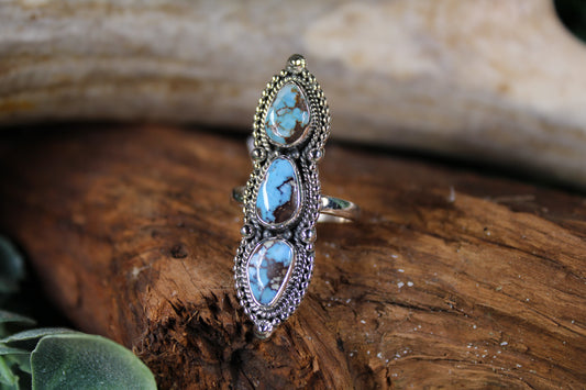 Golden Hills Turquoise Sterling Silver Ring – Size 