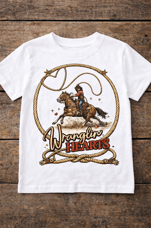 Wranglin’ Hearts Valentine’s Tee – Kids