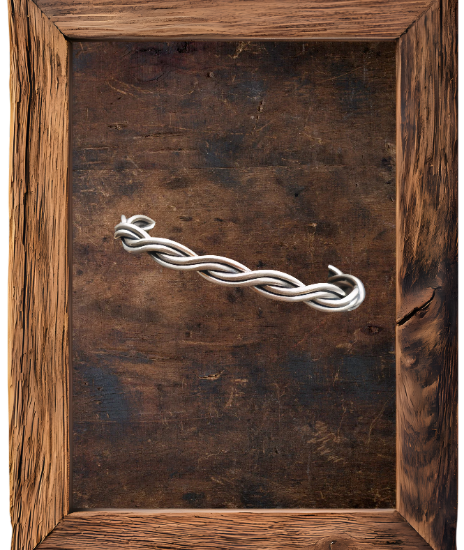 Men’s Sterling Silver Twisted Cuff – 6 Inch