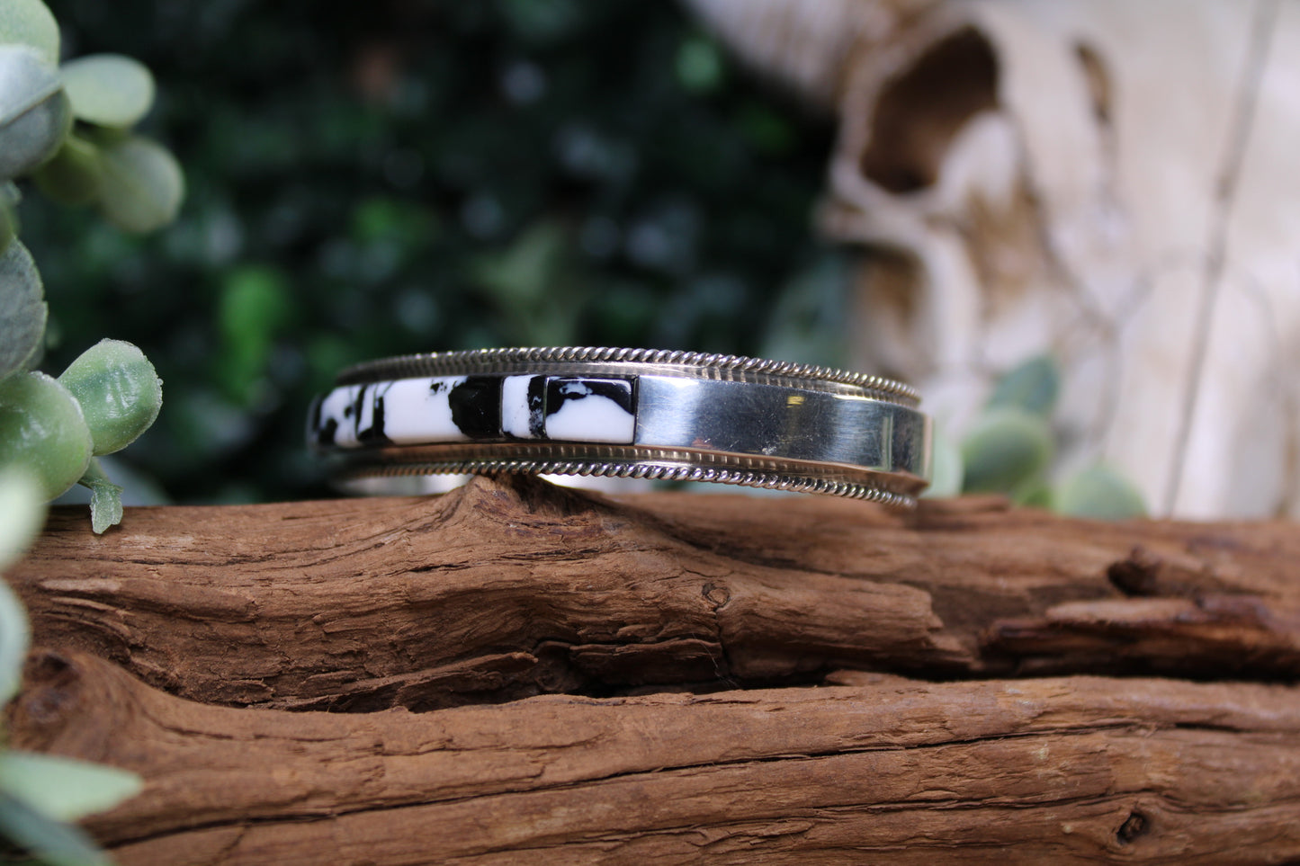 Tonopah White Buffalo Turquoise Cuff Bracelet – By Navajo Artist Francis Yazzie