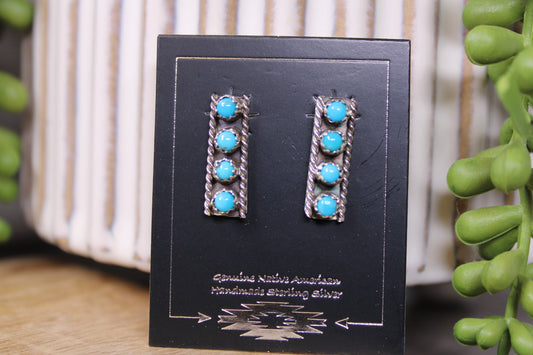 Zuni Kingman Turquoise Earrings – June Davis