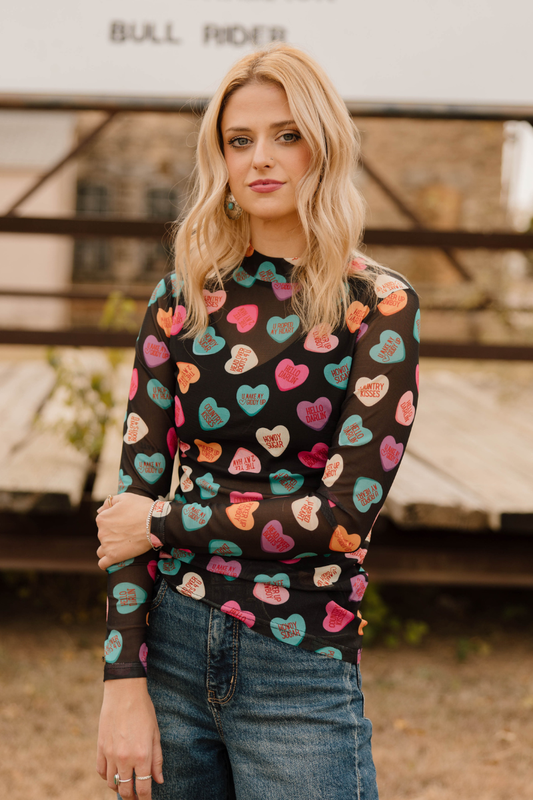 Cowboy Sweetheart Mesh Top