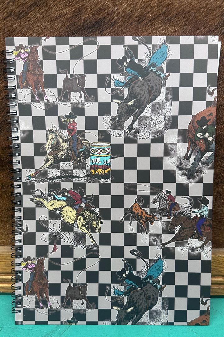 Checkered Rodeo Notebook – Large