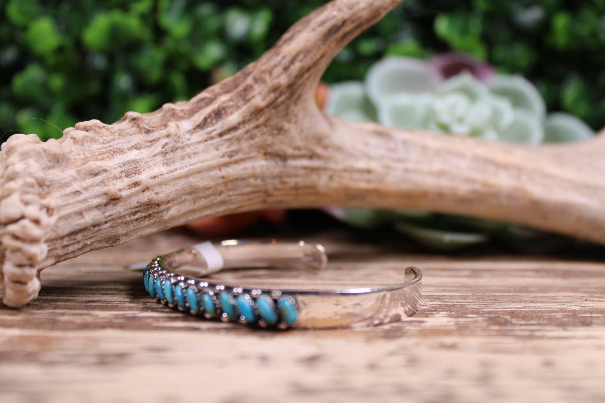 Kingman Turquoise Sterling Silver Cuff Bracelet – Size 7 with Flexes