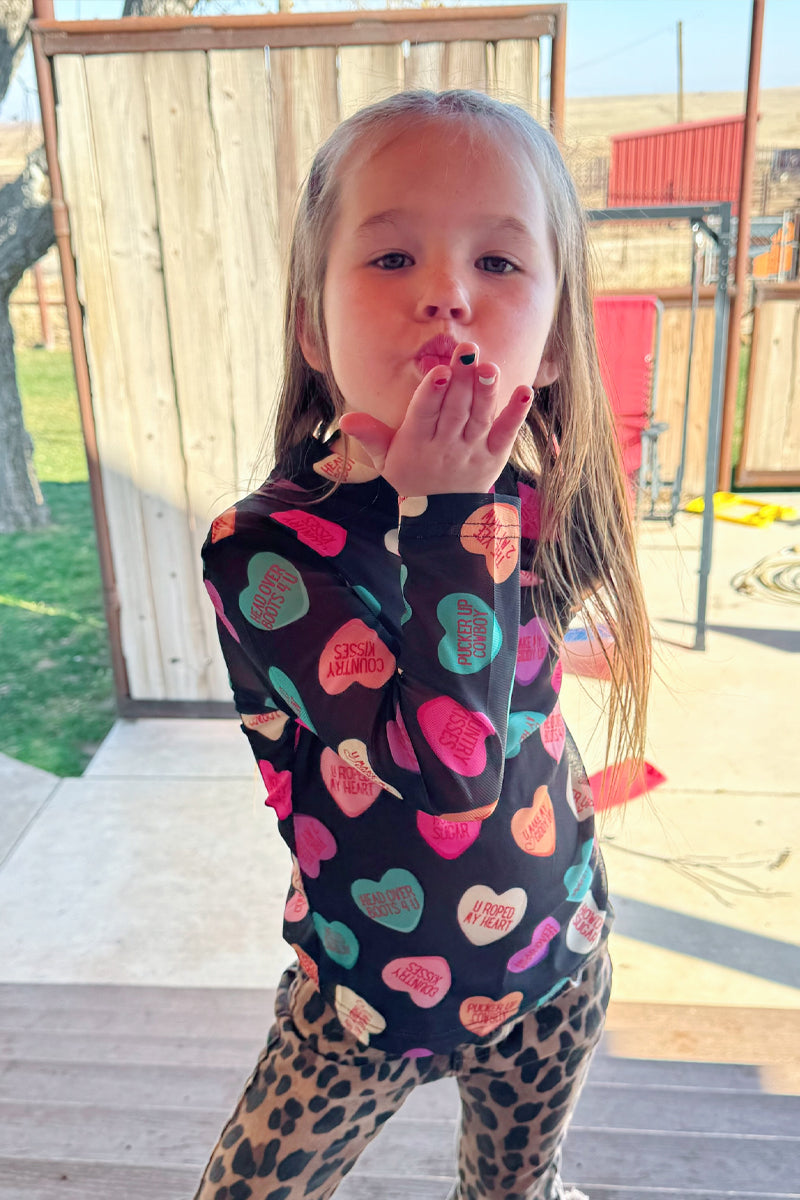 Cowboy Sweetheart Mesh Top – Kids