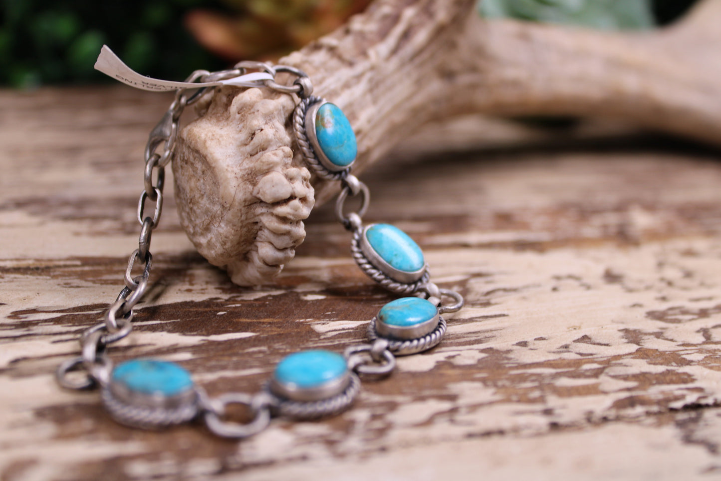 Mojave (Kingman) Turquoise Sterling Silver Bracelet – Size 6 to 7.5