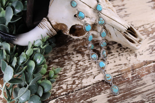 Number 8 Turquoise Lariat Necklace – Sterling Silver