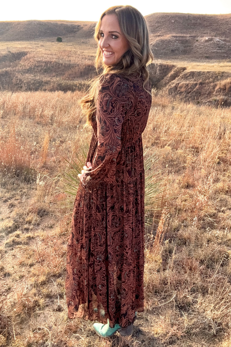Western Dreams Dress - Tooled with Turquoise 
