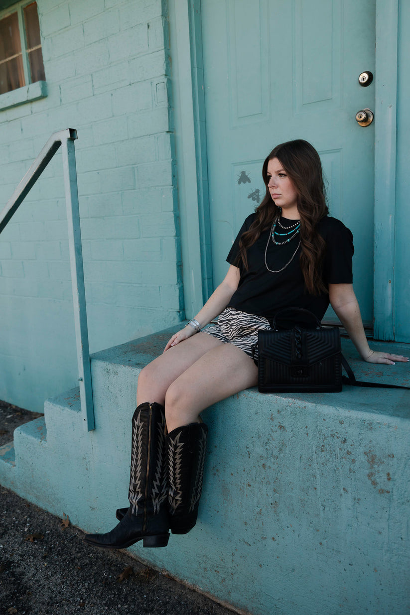 Swanky Leather Midnight Top