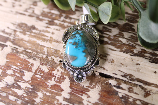 Morenci Turquoise Sterling Silver Pendant