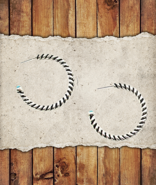 Bubble Cord Wire Hoop Earring