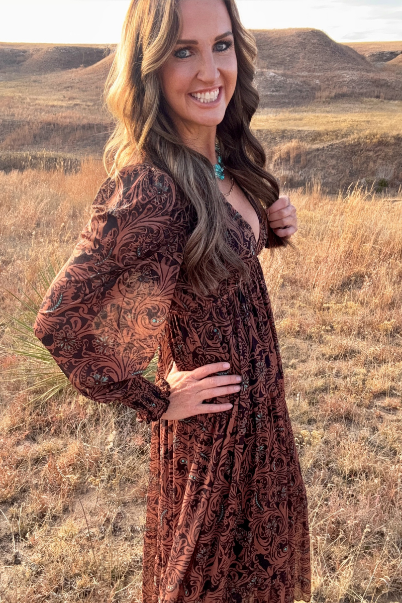 Western Dreams Dress - Tooled with Turquoise 