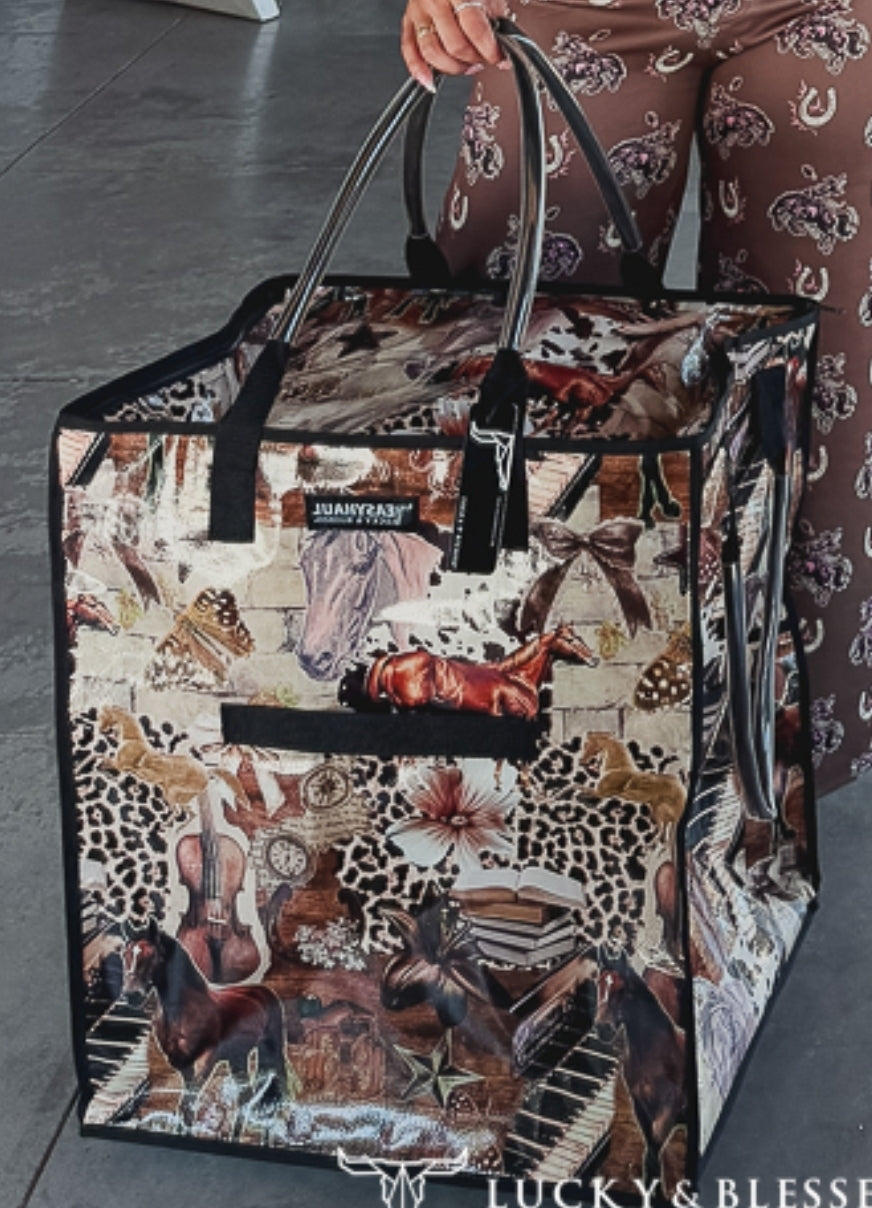 Large Western Collage EasyHaul Rolling Foldable Tote Bag