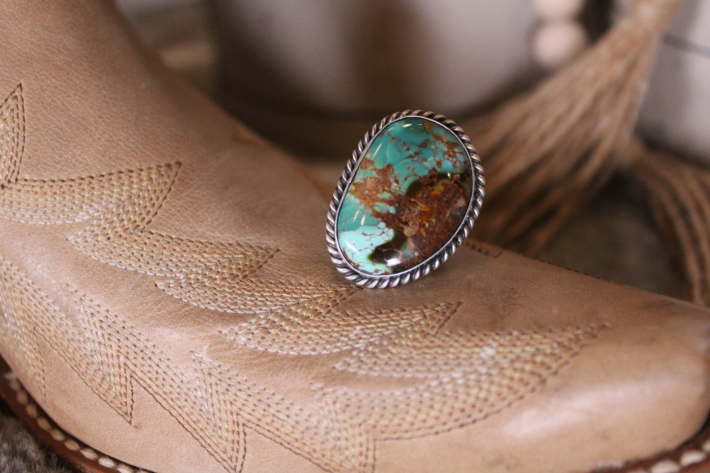 Royston Ribbon Turquoise Adjustable Ring – Donovan Skeet