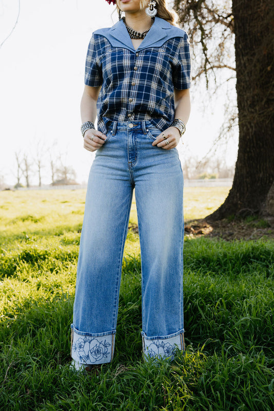 RQ Rowdy Rose Cuff Jeans
