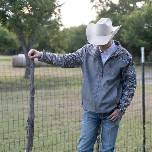 Men’s Aztec Print Bonded Jacket - Lazy J Ranch