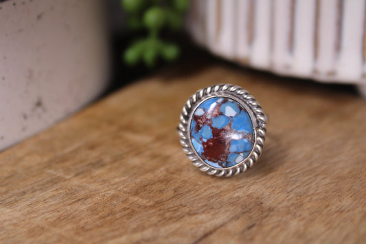 Navajo Johnny Dixon Golden Hills Turquoise Adjustable Ring – Sterling Silver