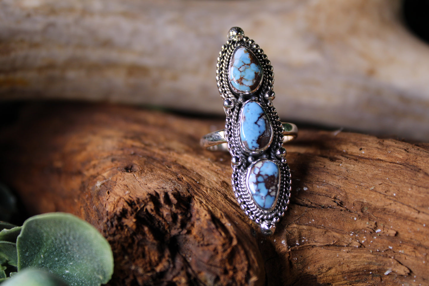 Golden Hills Turquoise Sterling Silver Ring – Size 