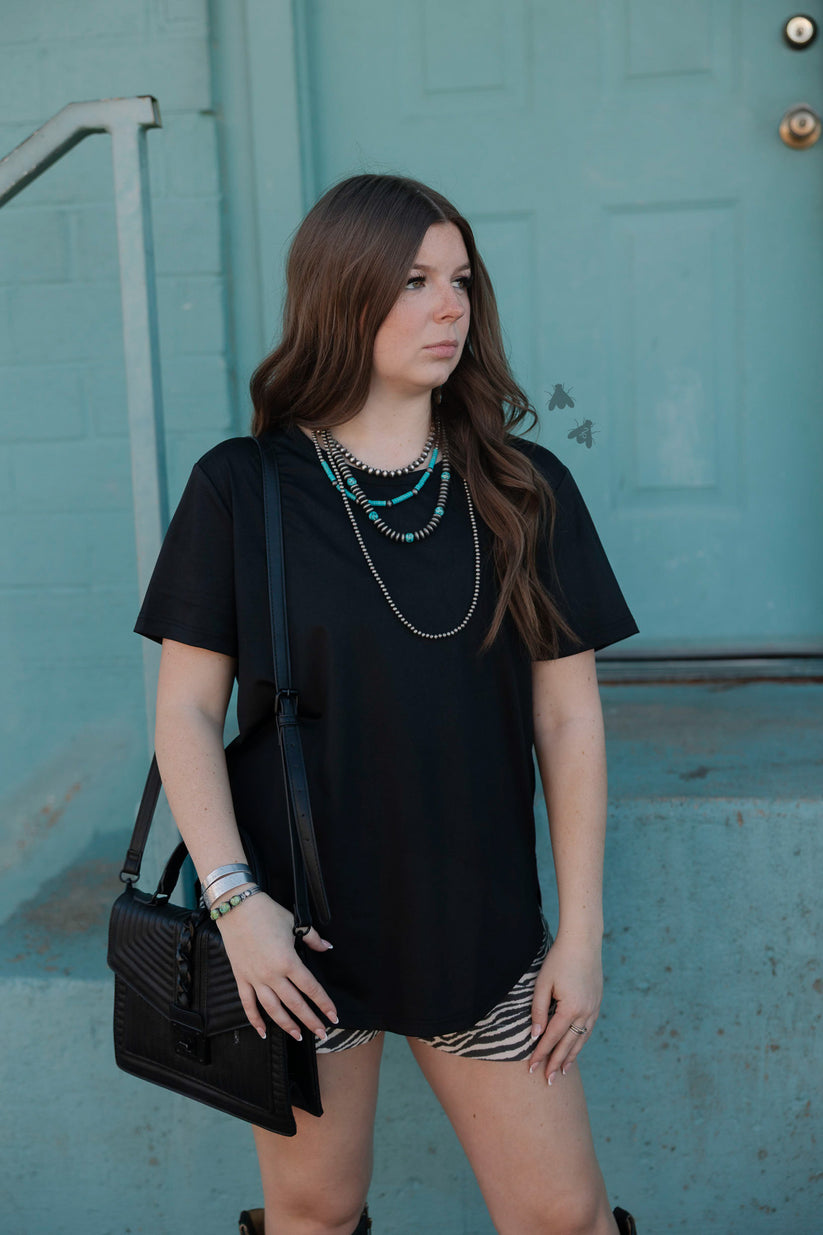Swanky Leather Midnight Top