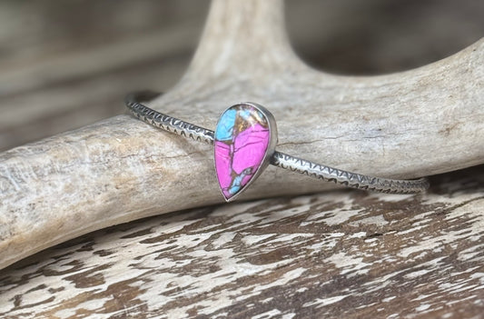 Rita Dawes Sterling Silver Kingman Cotton Candy Turquoise Cuff Bracelet – Size 7