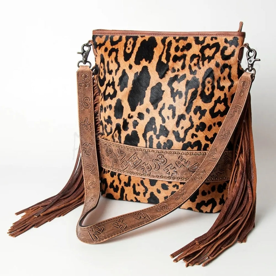 Branding Iron Leopard Crossbody Bag