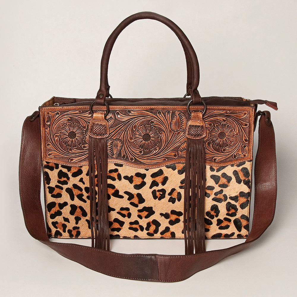 Wildflower Fringe Leopard Tote