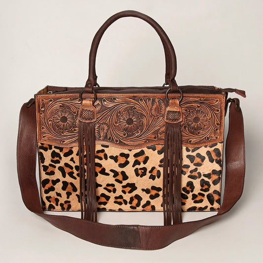 Wildflower Fringe Leopard Tote