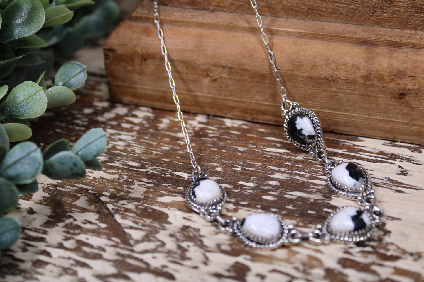 Tonopah White Buffalo Turquoise Sterling Silver Necklace – 16” Chain