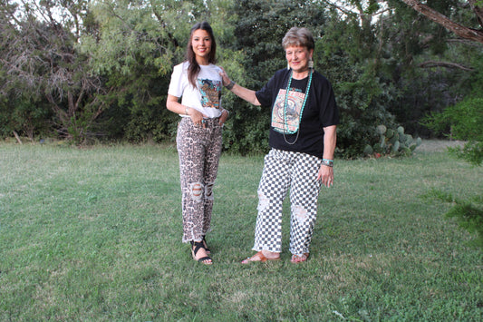 Checkered Round The Track Jeans