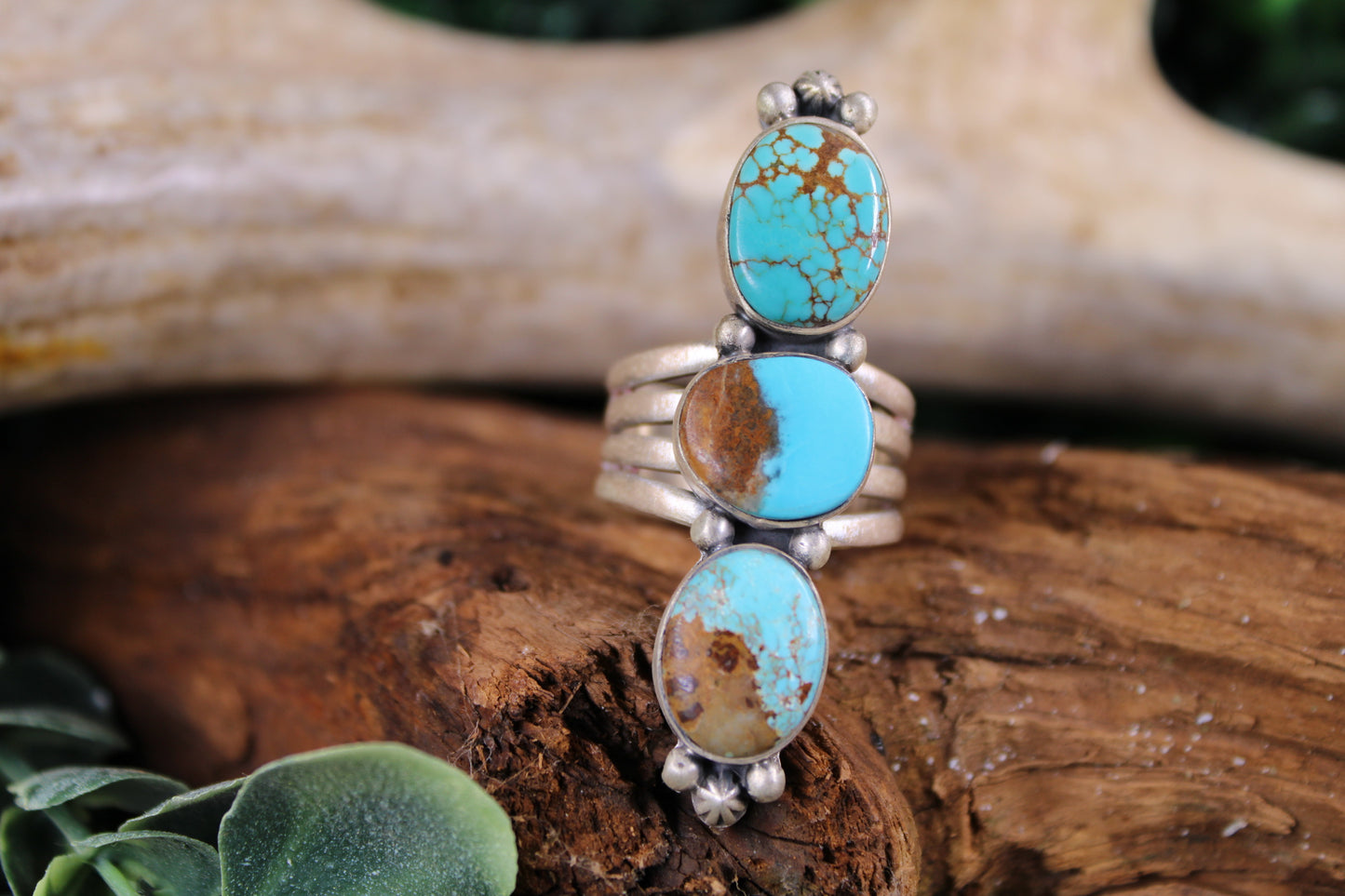Number 8 Turquoise Sterling Silver Ring – Size 9
