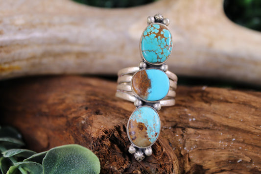 Number 8 Turquoise Sterling Silver Ring – Size 9