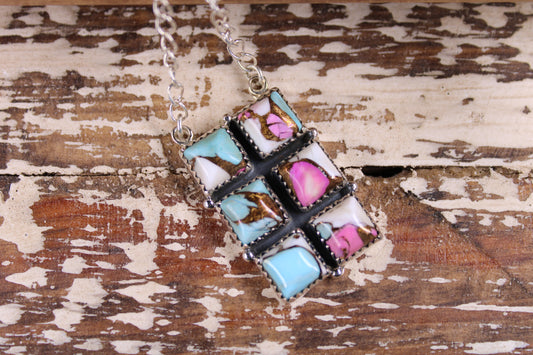 Cotton Candy Turquoise Necklace – Sterling Silver