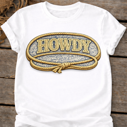 Western Embroidered Design Tee – Sayings