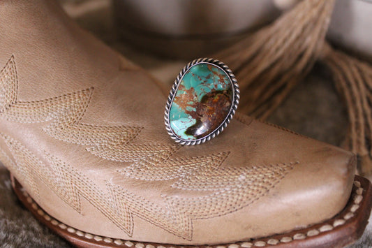 Royston Ribbon Turquoise Adjustable Ring – Donovan Skeet