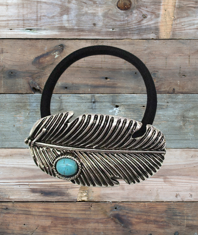 FEATHER DESIGN HAIR TIE