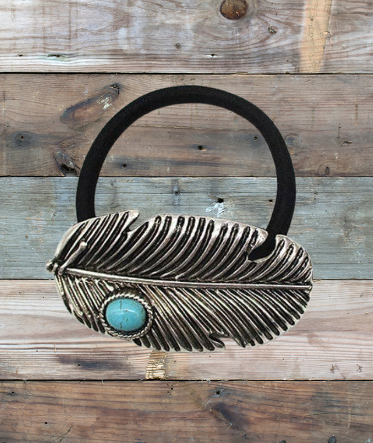 FEATHER DESIGN HAIR TIE