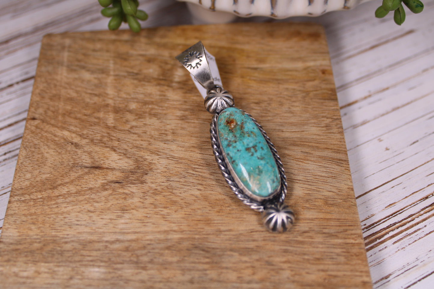 Cripple Creek Turquoise Pendant – Navajo Artist Jameson Garcia
