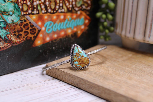 Navajo Mine 8 Turquoise Cuff, Size 7 Handmade By Artist Donovan Skeet - .925 Sterling Silver