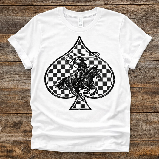 Checkered Ropin’ Spade Tee