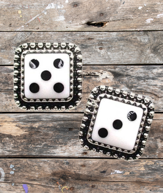DICE POST EARRINGS