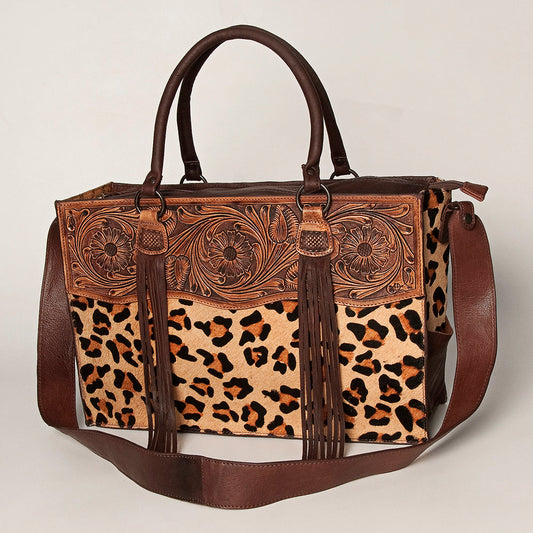 Wildflower Fringe Leopard Tote