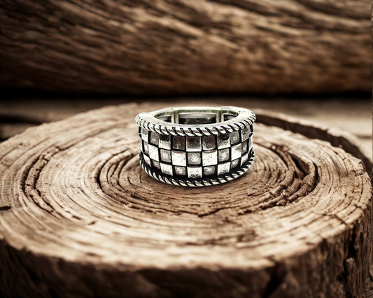 Western Checkered Stretch Ring