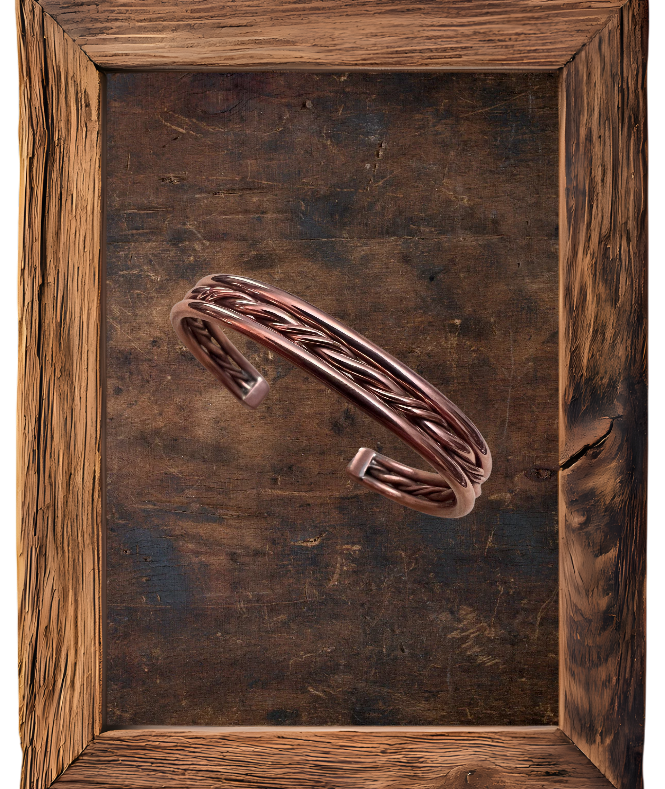 Multi-Twist Copper Cuff by Elaine Tahee – 6-Inch Men's cuff.