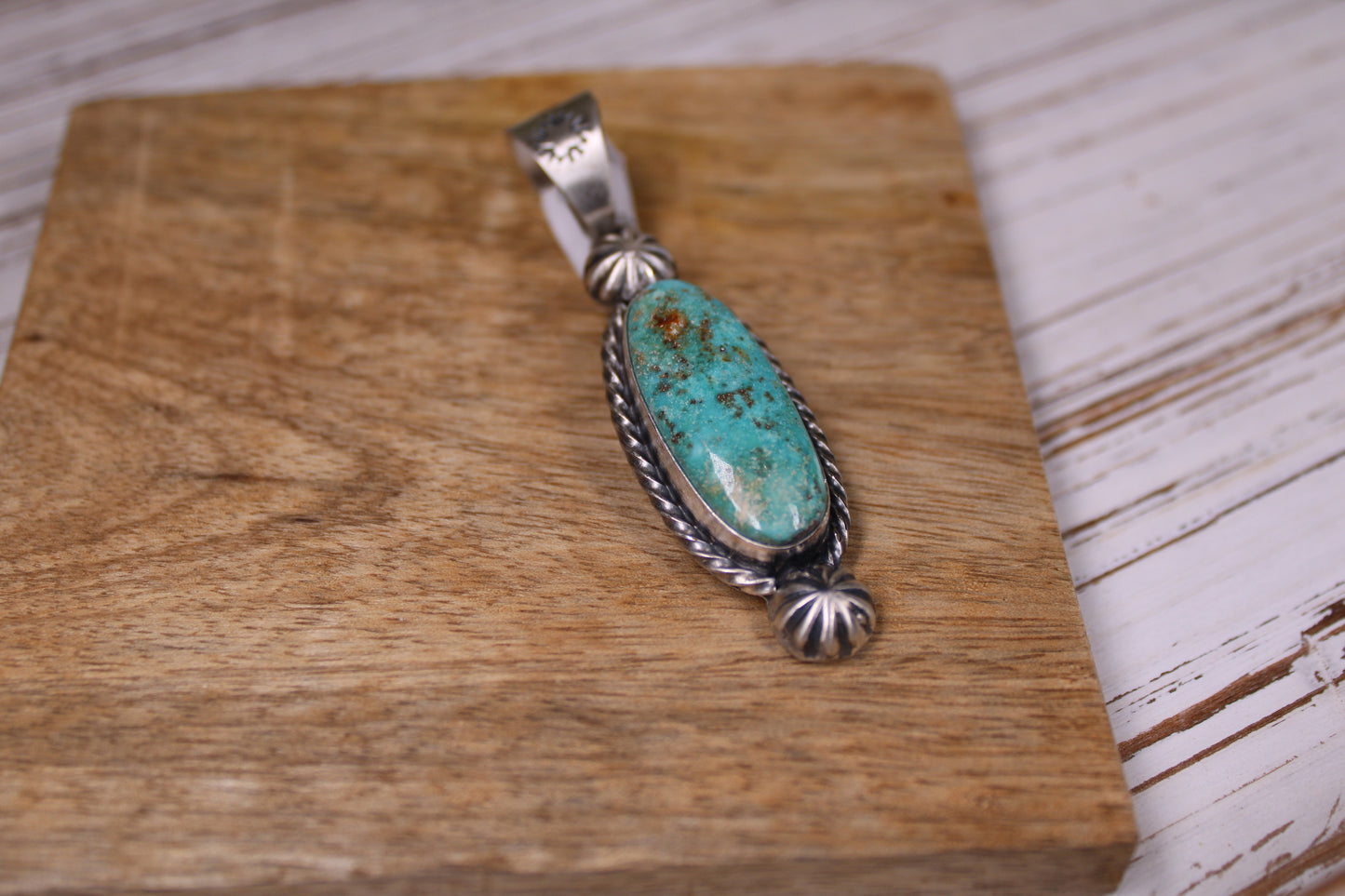 Cripple Creek Turquoise Pendant – Navajo Artist Jameson Garcia