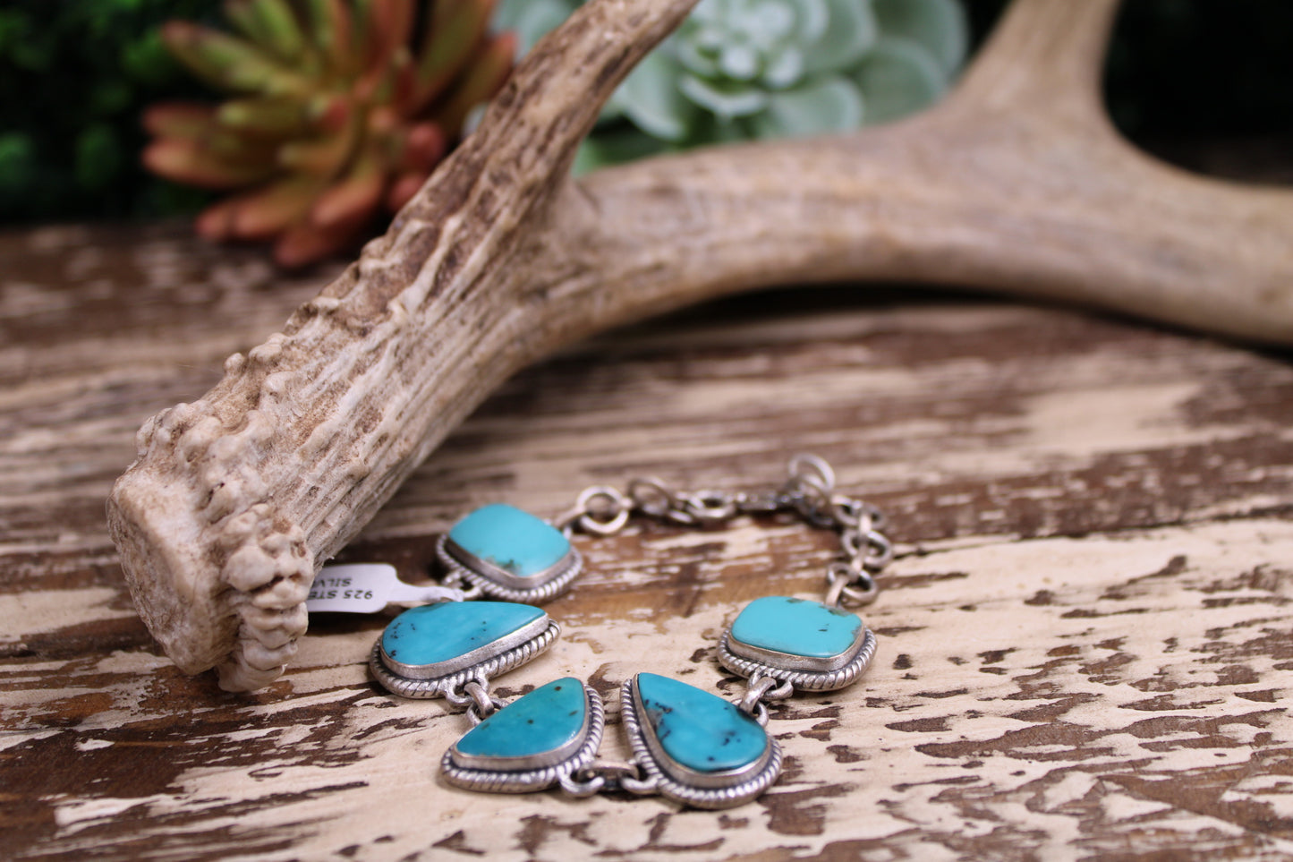 Kingman Turquoise Sterling Silver Bracelet – Adjustable 6" to 7.5"