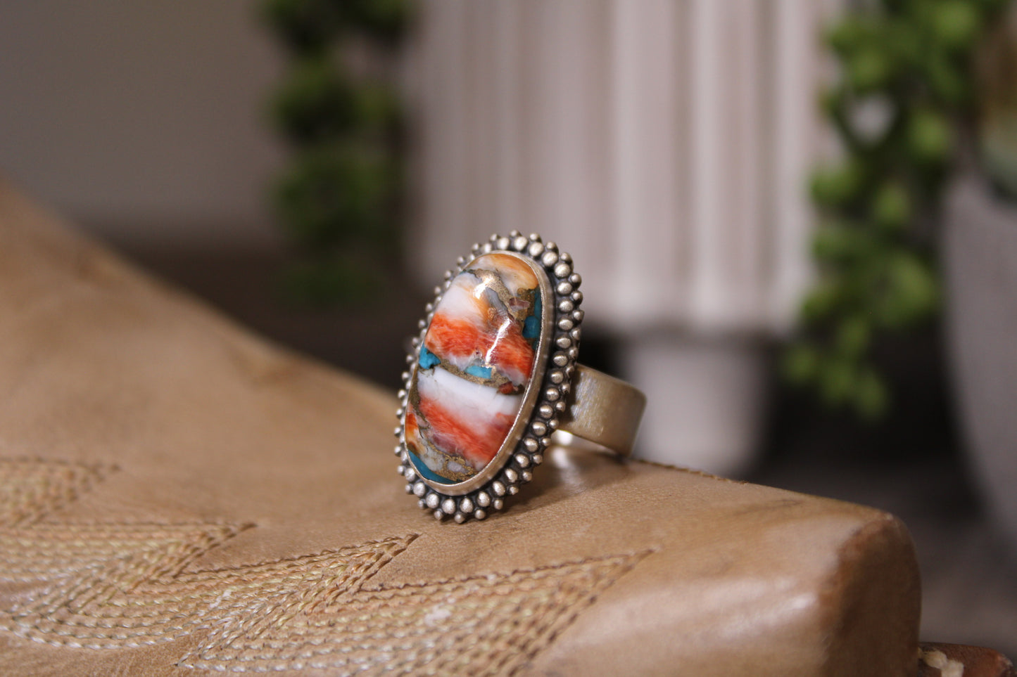 Spiny Oyster Sterling Silver Adjustable Ring – Stamped Sterling