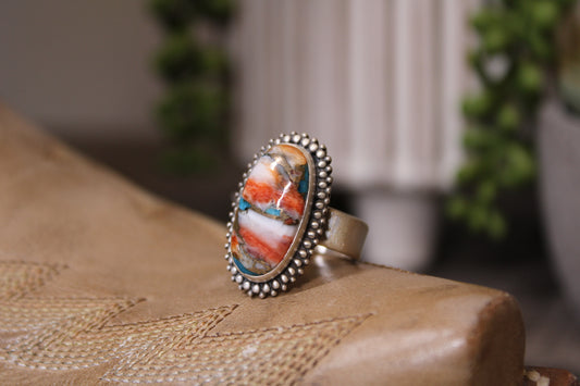 Spiny Oyster Sterling Silver Adjustable Ring – Stamped Sterling