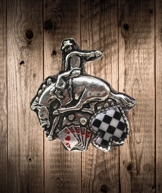 Horse Riding Checker Cuff Ring