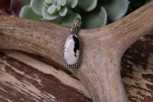 Tonopah White Buffalo Sterling Silver Pendant